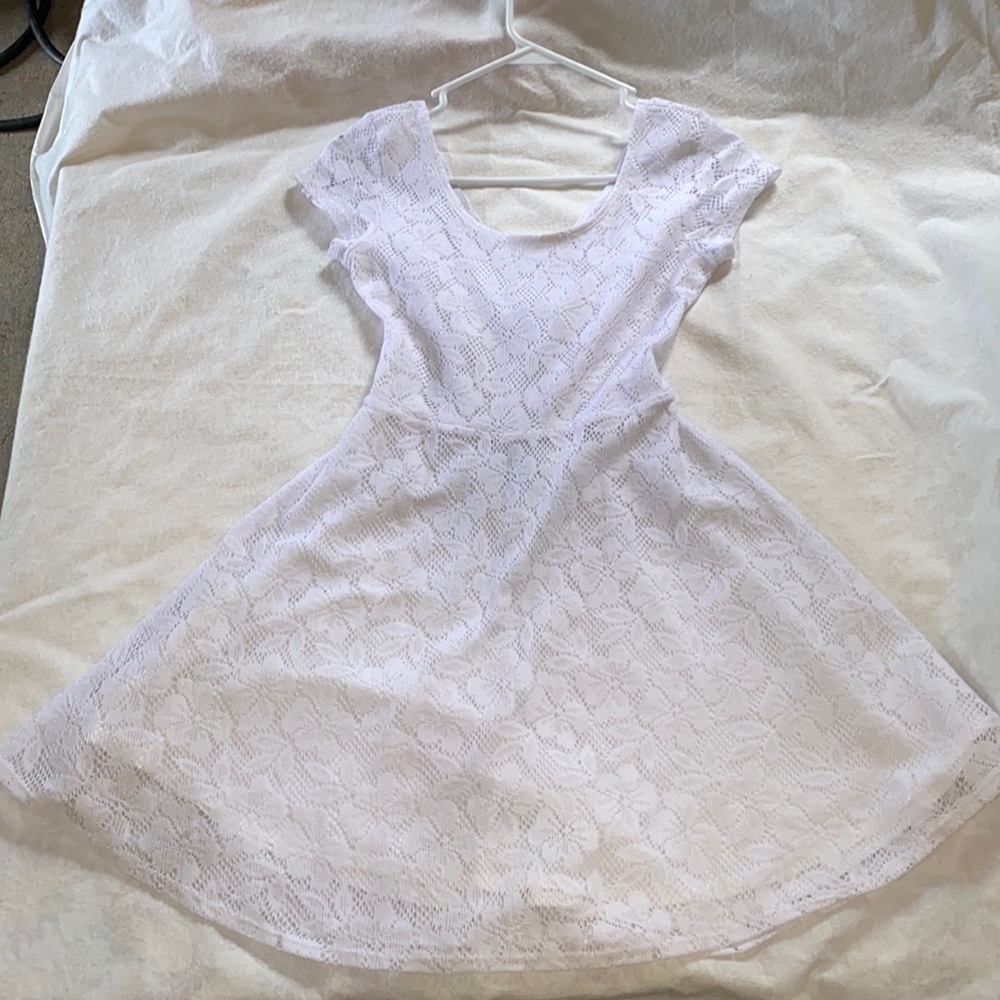 White floral lace dress
